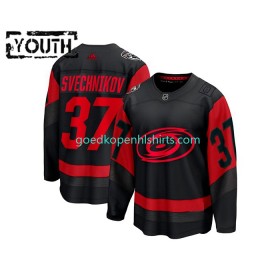 Carolina Hurricanes Andrei Svechnikov 37 Adidas 2023 NHL Stadium Series Zwart Authentic Shirt - Kinderen